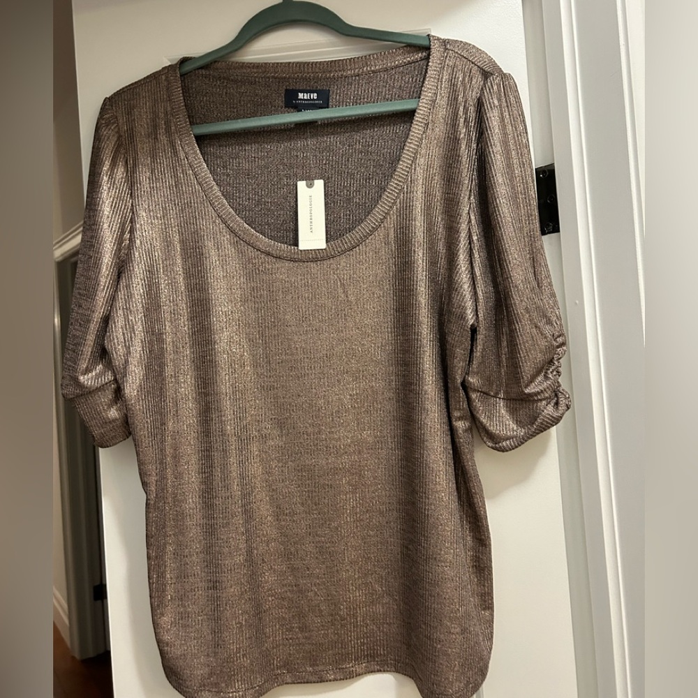 Anthropologie BNWT Pretty Stretch puff sleeve top